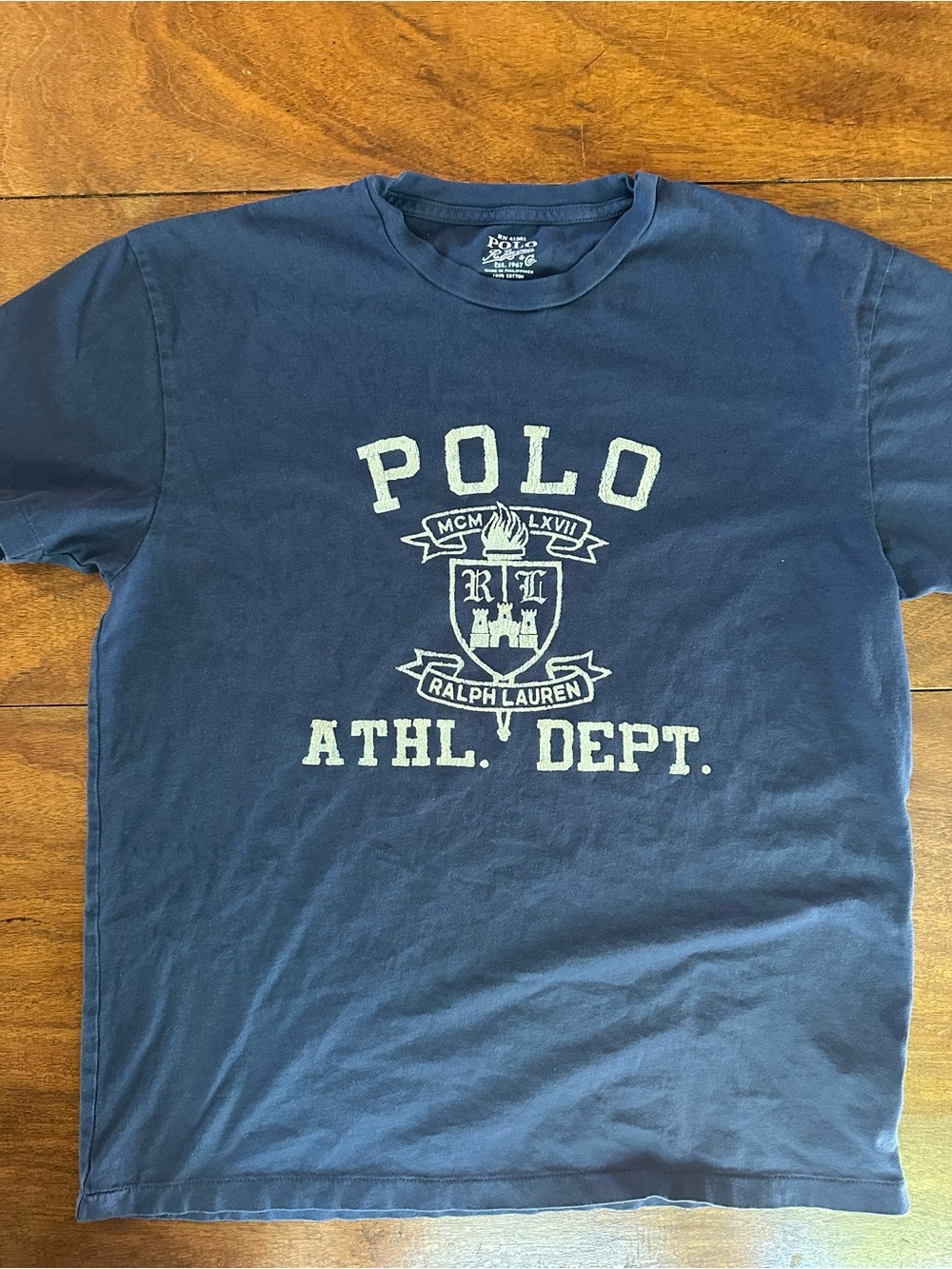 Polo Ralph Lauren Athl. Dept. Navy Graphic T-Shirt Men’s Small Cotton